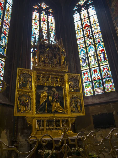 Interior Catedral São Vito Exemplo Proeminente Arquitetura Gótica Maior Mais — Fotografia de Stock