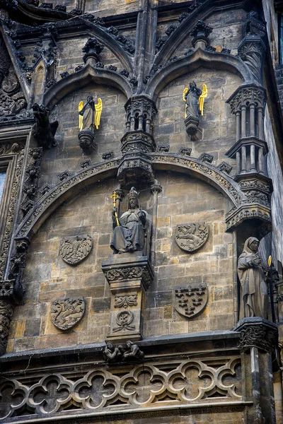 Powder Tower One Original City Gates Old Town Prague Construction — Stock Photo, Image