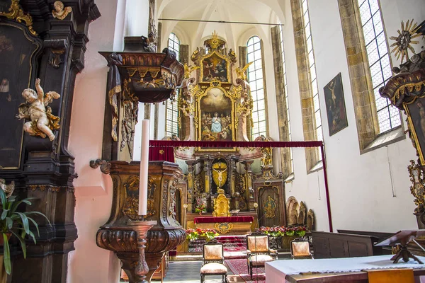 Prag Josefov Yahudi Bölgesi Nin Ortasındaki Kutsal Ruh Kilisesi Evet — Stok fotoğraf