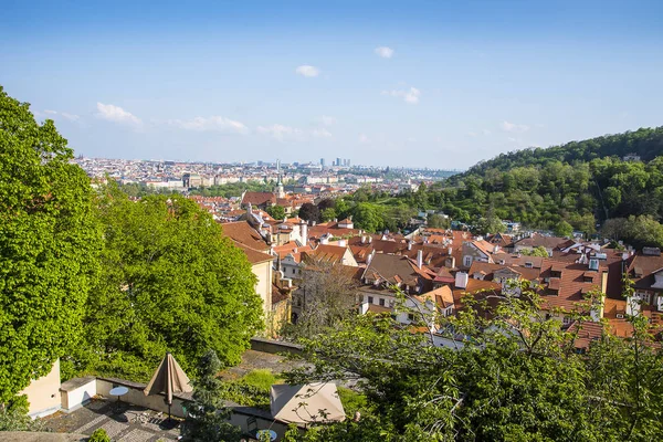 Pohled Prahu Hradu Výhledem Město — Stock fotografie