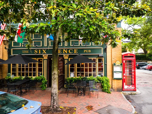Britse Stijl Pub Savannah Staat Georgia Verenigde Staten Met Een — Stockfoto