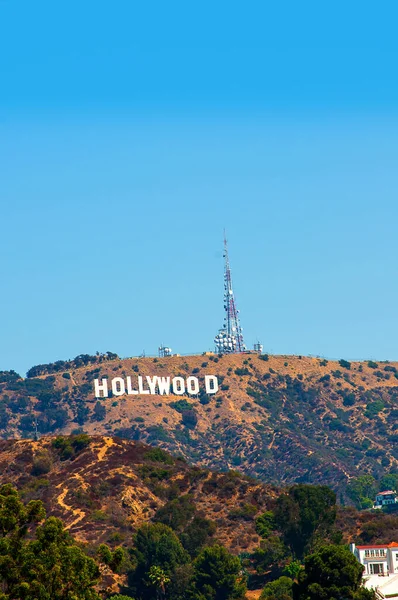 Famous Hollywood Sign Formerley Said Hollywoodland 1949 Word Land Removed — Stock Photo, Image