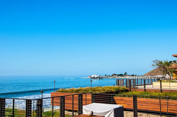 Visit Pier Stearns Wharf Beach Spanish Mission Santa Barbara Should — Stock Photo, Image