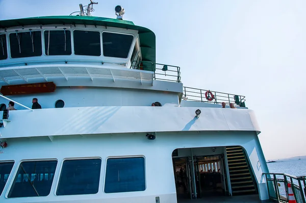 Pravidelné Trajekt Bainbridge Island Přes Puget Sound Seattlu Státě Washington — Stock fotografie