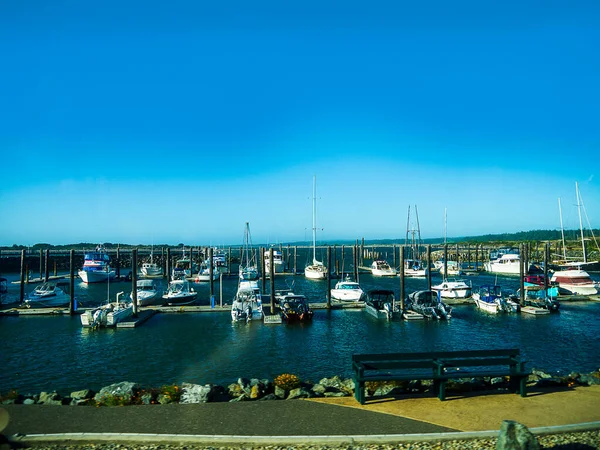 Marina Kustplaats Florence Oregon Usa Een Klein Stadje Aan Kust — Stockfoto