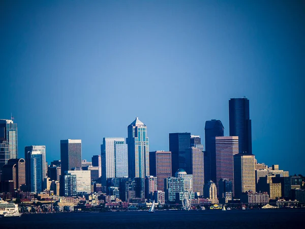 City Skyline Seattle Washington Usa Seattle Puget Sound Became Commercial Stock Image