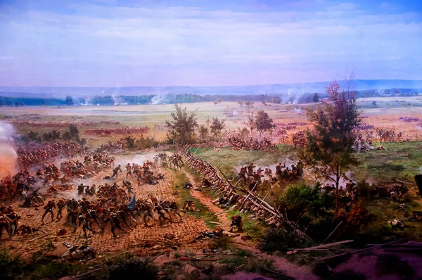 Diorama Batalla Gettysburg Campo Batalla Gettysburg Pennsylvania Está Salpicado Muchos — Foto de Stock