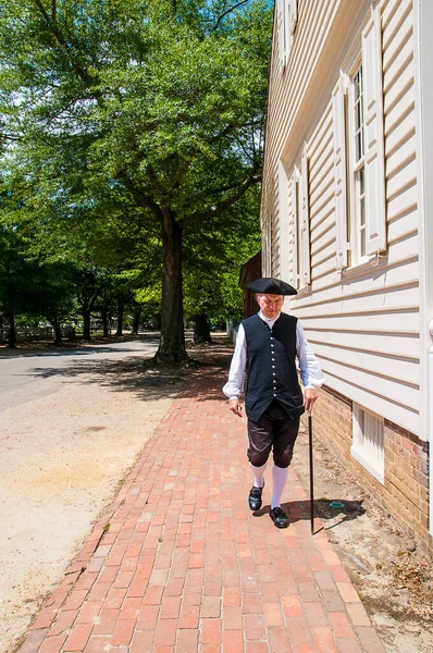 Enactors Brengen Geschiedenis Tot Leven Colonial Williamsburg Waar Vroegste Europese — Stockfoto