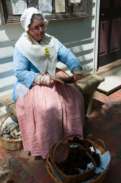 Enactors Brengen Geschiedenis Tot Leven Colonial Williamsburg Waar Vroegste Europese — Stockfoto