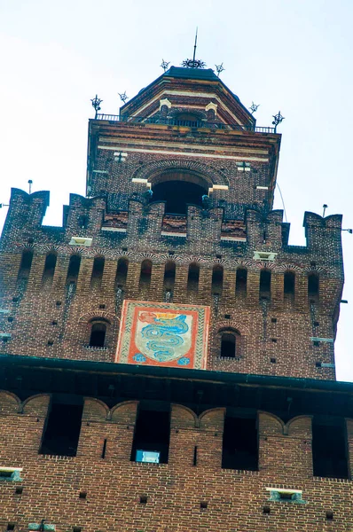 Magnificent Sforza Castle Milan Italy 1450 Milan Conquered Francesco Sforza — Stock Photo, Image