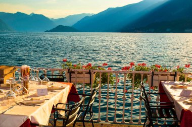 Lombardy, Kuzey İtalya, Avrupa 'daki Como Gölü üzerindeki büyüleyici Bellagio Kasabası. Adı 