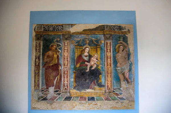 Fresco Del Siglo Xviii Capilla Villa Melzi Que Está Abierta — Foto de Stock