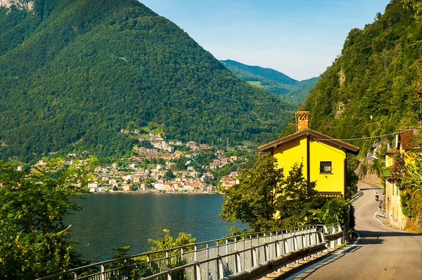 Extremo Norte Lago Como Itália Direção Tirano Lombardia Através Dos — Fotografia de Stock