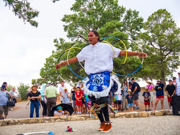 Exibição Música Dança Tribo Hopi Nativos Americanos Grand Canyon Grand — Fotografia de Stock