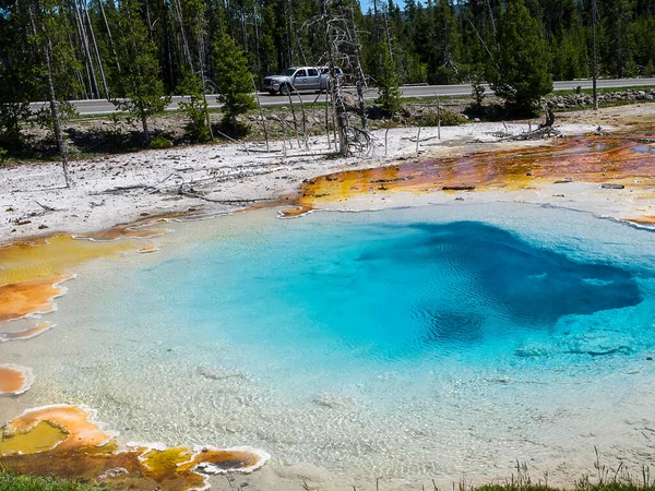 Geyser Attivi Piscine Geotermiche Del Parco Nazionale Yellowstone Yellowstone Stato — Foto Stock