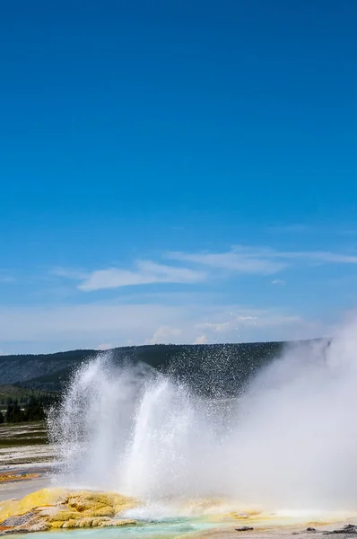 Active Geysers Geothermal Pools Yellowstone National Park Yellowstone Fue Primer —  Fotos de Stock