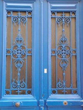 blue door in a french house