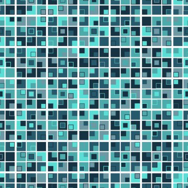 Geometrik seamless modeli. Beyaz bir arka plan üzerinde düzenlenmiş farklı renkteki kareler oluşur. Doku ve sanatsal kompozisyon için tasarım öğesi olarak yararlı.