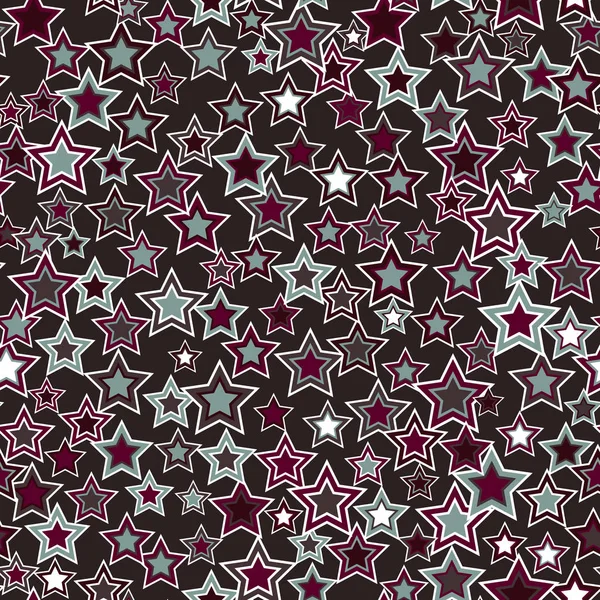 Patrón Geométrico Sin Costura Las Estrellas Multicolores Sobre Fondo Oscuro — Archivo Imágenes Vectoriales
