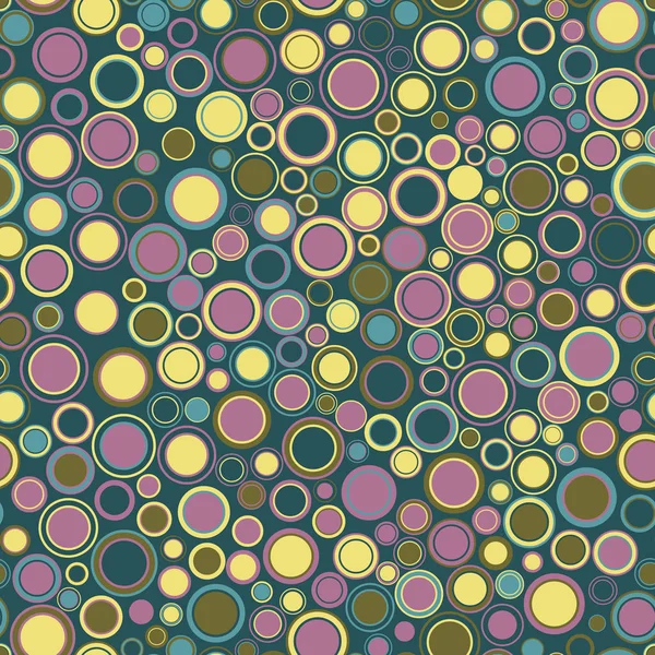 Patrón Sin Costuras Consta Figuras Geométricas Forma Redonda Diferentes Colores — Archivo Imágenes Vectoriales