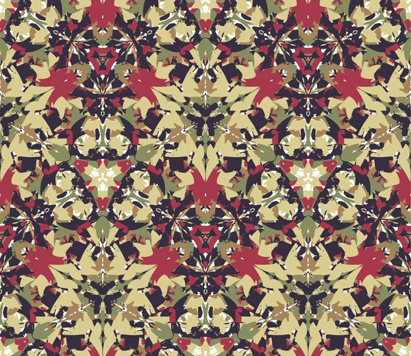 Kaleidoskop Nahtlose Muster Hintergrund Bestehend Aus Farbigen Abstrakten Formen Nützlich — Stockvektor