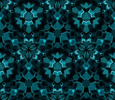 Kaleydoskop seamless modeli, arka plan. Renkli soyut şekiller oluşur. Doku ve sanatsal kompozisyonlar için tasarım öğesi olarak yararlı.