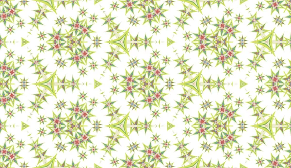 Abstraktes Nahtloses Muster Hintergrund Farbiges Kaleidoskop Auf Weiß Nützlich Als — Stockvektor