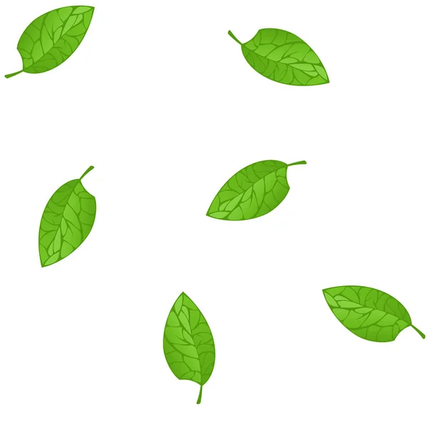 Patrón sin costura de árbol de hoja verde — Vector de stock