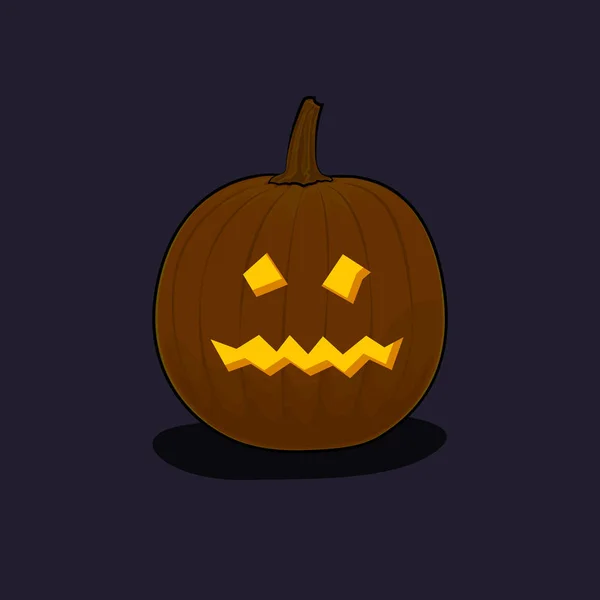 Halloween Terrible Pumpkin di Dark Background - Stok Vektor