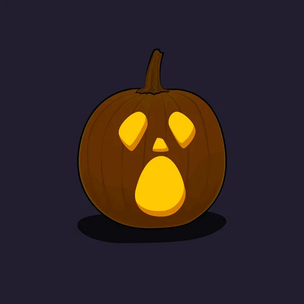 Halloween grito abóbora no fundo escuro —  Vetores de Stock