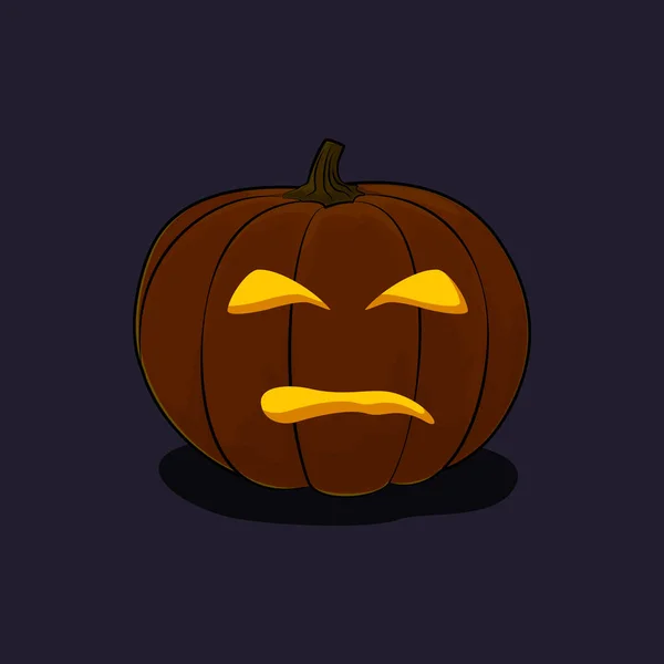 Halloween böser Kürbis auf dunklem Hintergrund — Stockvektor