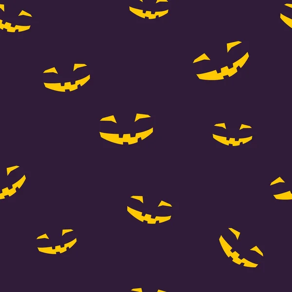 Modèle Sans Couture Sourire Effrayant Visage Halloween Visage Pour Jack — Image vectorielle