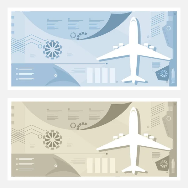 Två Typer Flygplats Banner Plan Landningsbanan Passagerare Och Last Air — Stock vektor