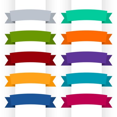 Beyaz arka plan, afiş, on farklı renkler, vektör illüstrasyon izole şeritler