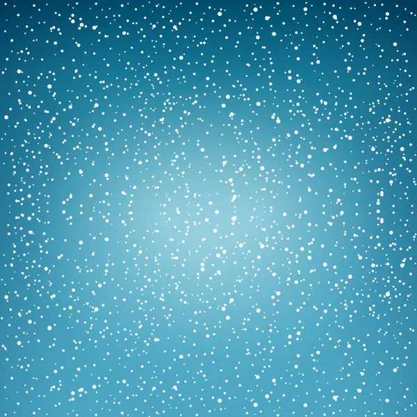 Schneefall Schnee Fällt Himmel Weiße Schneeflocken Auf Blauem Hintergrund Vektorillustration — Stockvektor