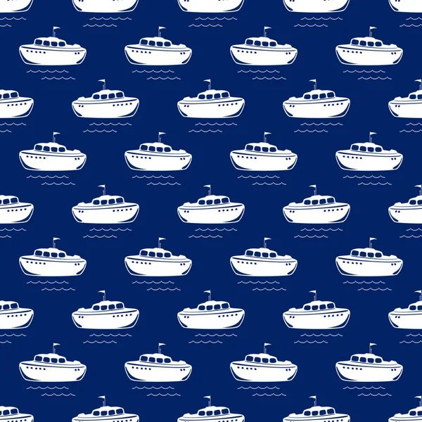 Varrat Nélküli Utazás Minta Lifeboatl Tengeri Turizmus Fogalma Vektoros Illusztráció — Stock Vector