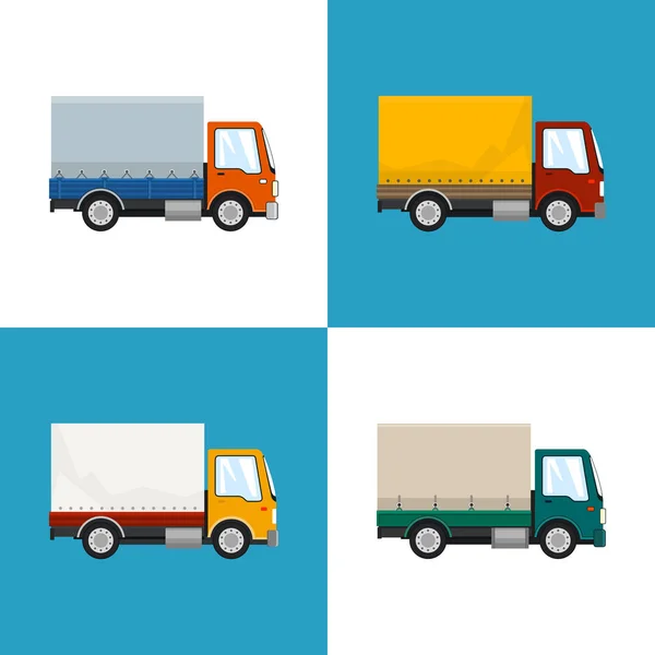 Quattro tipi di piccolo camion coperto — Vettoriale Stock
