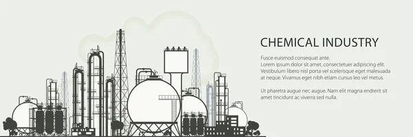 Banner przemysłowych zakładów chemicznych Ilustracje Stockowe bez tantiem