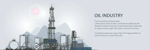 Appareil de forage d'huile, bannière — Image vectorielle