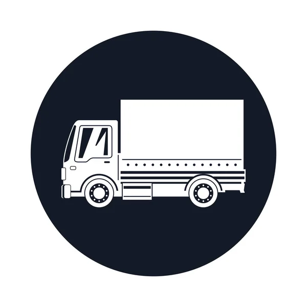 Liten Täckt Lastbil Ikon Transporter Och Logistik Frakt Och Frakt — Stock vektor