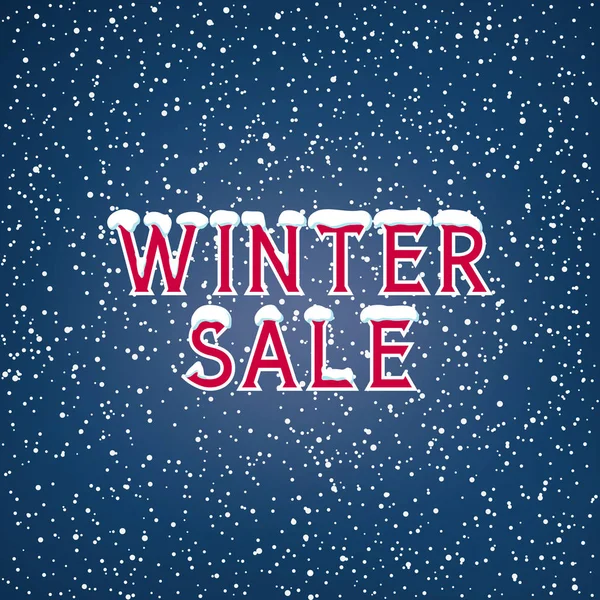Φόντο Διακοπές Χειμώνα Χιόνι Σχετικά Την Πώληση Του Χειμώνα Γράμματα — Διανυσματικό Αρχείο