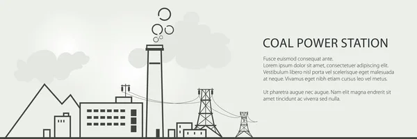 Węgla Kamiennego Elektrownia Transparent Kompleks Obiektów Przemysłowych Linii Zasilania Węgla Ilustracje Stockowe bez tantiem