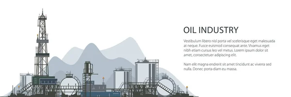 Banner Plataforma Perforación Petróleo Campo Petrolífero Plataforma Perforación Petróleo Gas — Archivo Imágenes Vectoriales