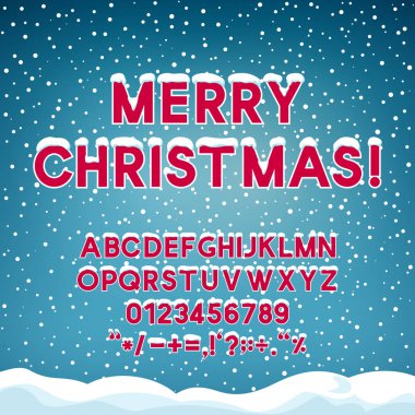 Alfabe ile şenlikli kış arka plan