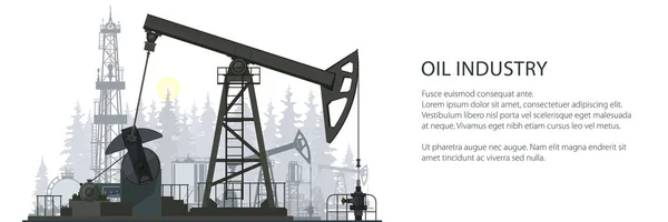 Banner de la industria petrolera — Archivo Imágenes Vectoriales