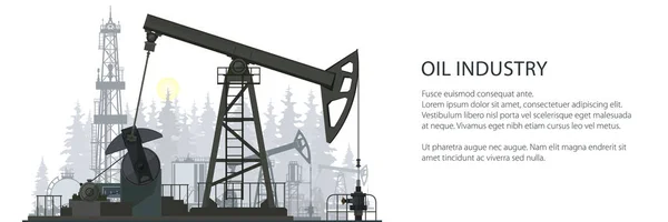 Bannière d'industrie pétrolière — Image vectorielle