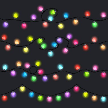 Sorunsuz şenlikli parlayan çelenk kümesi