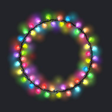 Dairesel renkli parlak garland