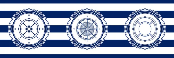 Banner com Emblemas do Mar —  Vetores de Stock