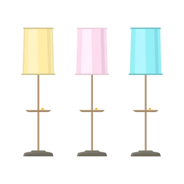 Ensemble de lampadaires isolés sur blanc — Image vectorielle